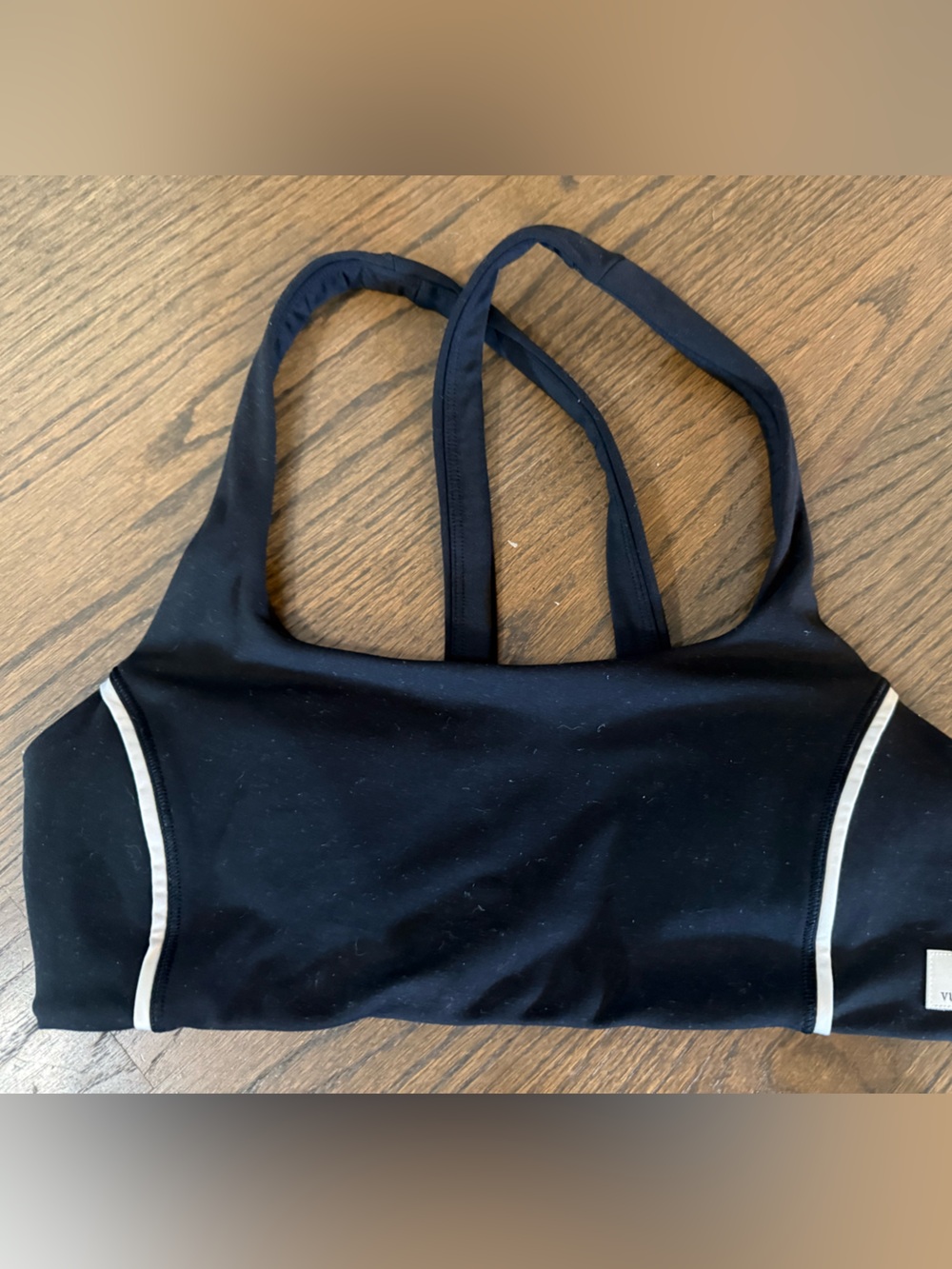 Vuori Sz S Black Everyday Daily Track Leggings and Sports Bra w/ white Piping - Picture 3 of 6